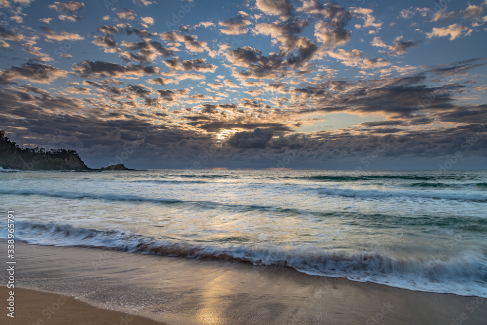 Clouds and Surf - Sunrise at Malua Bay