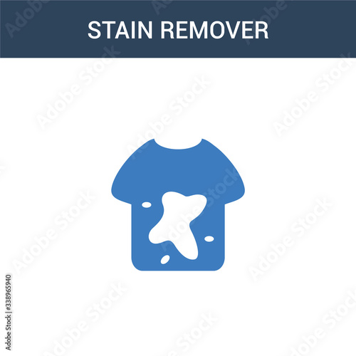 two colored stain remover concept vector icon. 2 color stain remover vector illustration. isolated blue and orange eps icon on white background.