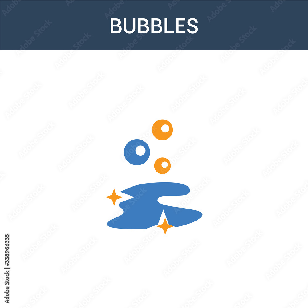 Fototapeta premium two colored Bubbles concept vector icon. 2 color Bubbles vector illustration. isolated blue and orange eps icon on white background.