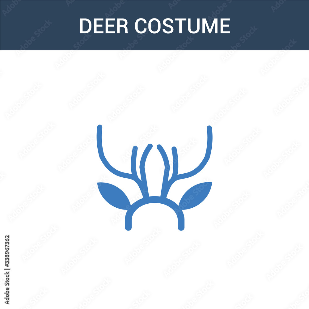 Fototapeta premium two colored Deer Costume concept vector icon. 2 color Deer Costume vector illustration. isolated blue and orange eps icon on white background.