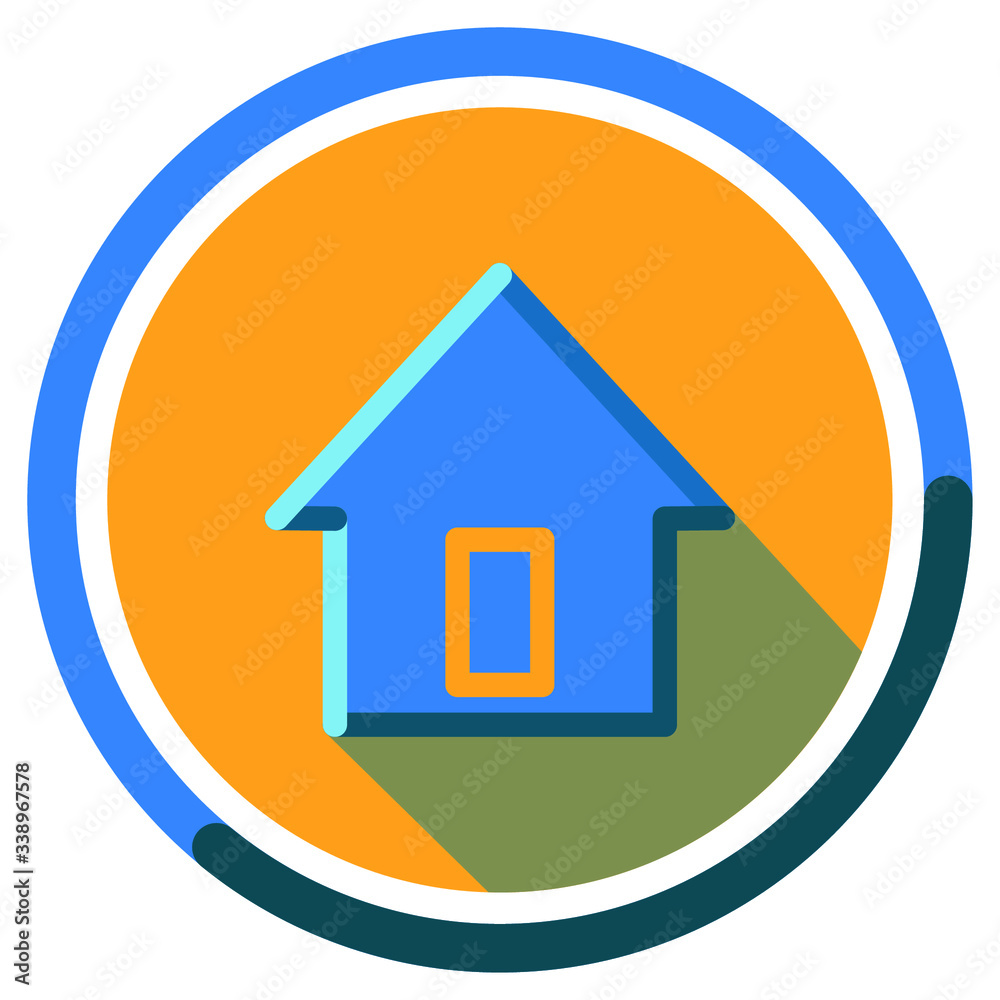 Graphic volumetric icon of private house Graphic volumetric icon of private house
