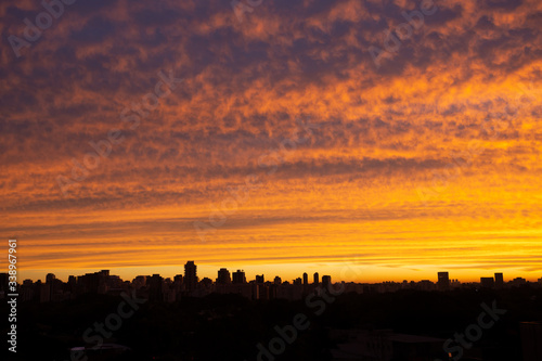 Skyline of Sao Paulo during sunset  Brazil