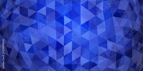 Abstract colorful mosaic background of translucent triangles in blue colors