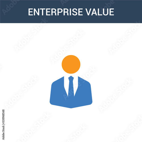 two colored Enterprise value concept vector icon. 2 color Enterprise value vector illustration. isolated blue and orange eps icon on white background.