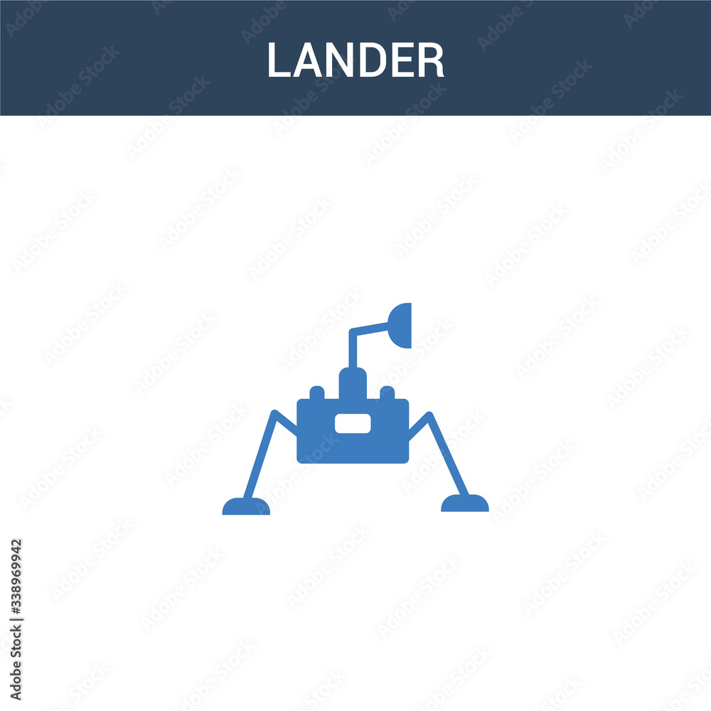 Fototapeta premium two colored Lander concept vector icon. 2 color Lander vector illustration. isolated blue and orange eps icon on white background.