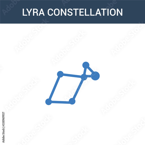 two colored Lyra Constellation concept vector icon. 2 color Lyra Constellation vector illustration. isolated blue and orange eps icon on white background.