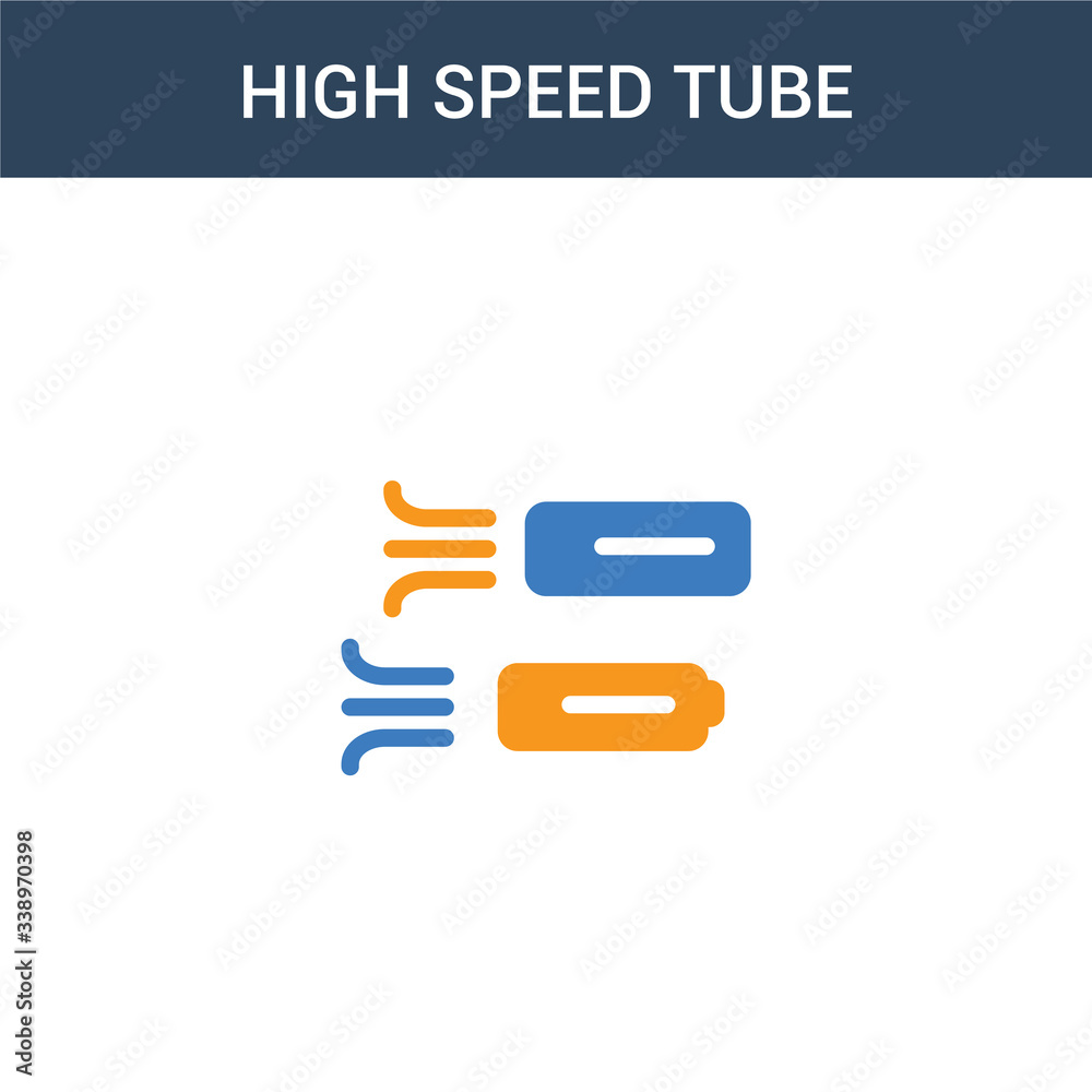 Foto two colored High speed tube concept vector icon