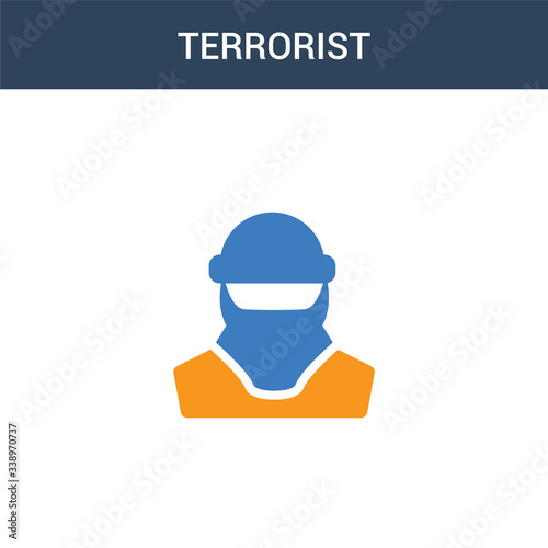 two colored Terrorist concept vector icon. 2 color Terrorist vector illustration. isolated blue and orange eps icon on white background.