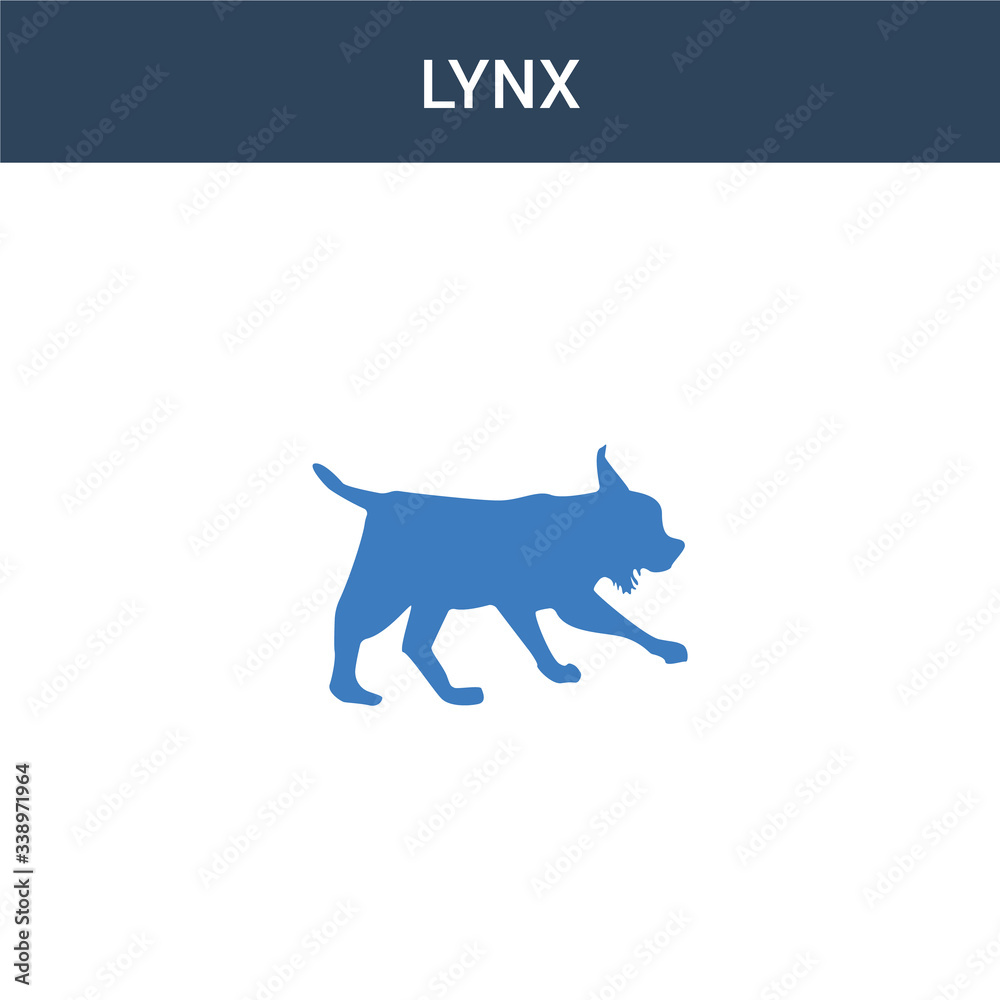 two colored Lynx concept vector icon. 2 color Lynx vector illustration. isolated blue and orange eps icon on white background.