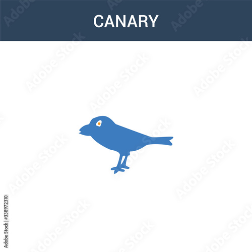 two colored Canary concept vector icon. 2 color Canary vector illustration. isolated blue and orange eps icon on white background.