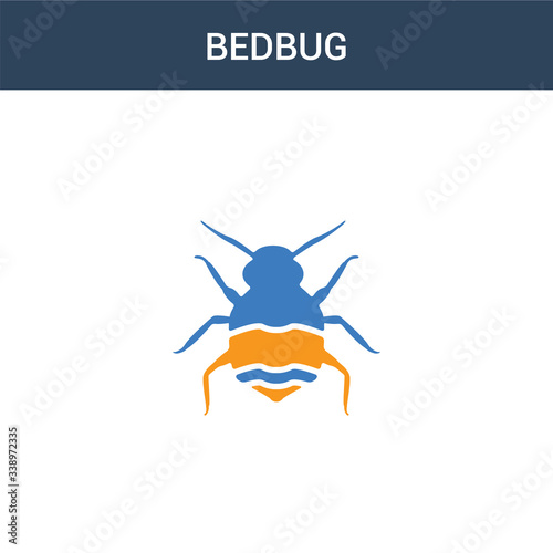 two colored Bedbug concept vector icon. 2 color Bedbug vector illustration. isolated blue and orange eps icon on white background.