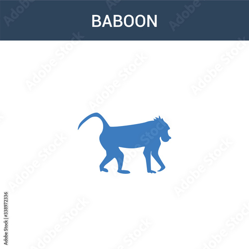 two colored Baboon concept vector icon. 2 color Baboon vector illustration. isolated blue and orange eps icon on white background. © BestVectorStock