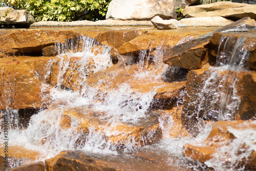 waterfall in the bright forest