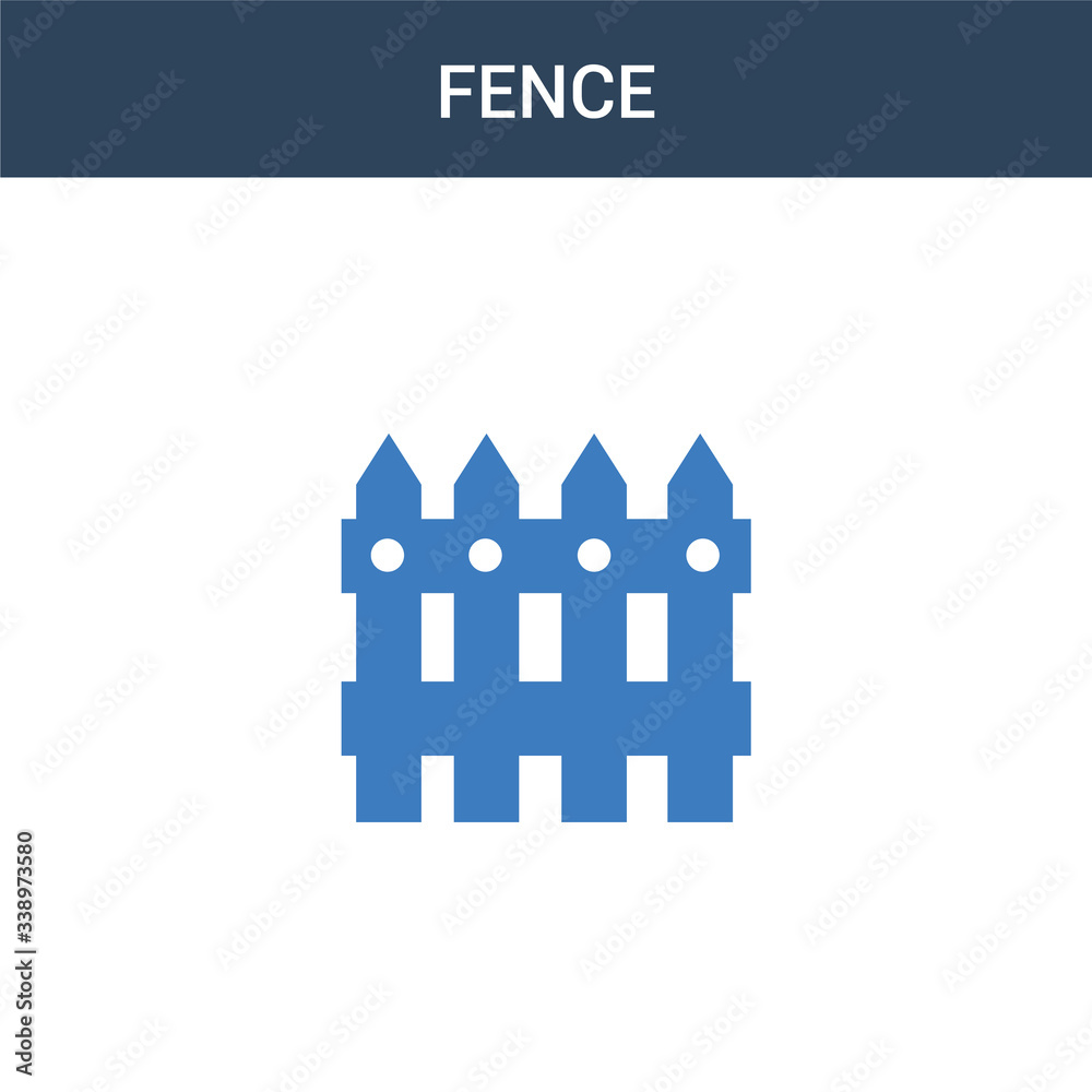 two colored Fence concept vector icon. 2 color Fence vector illustration. isolated blue and orange eps icon on white background.