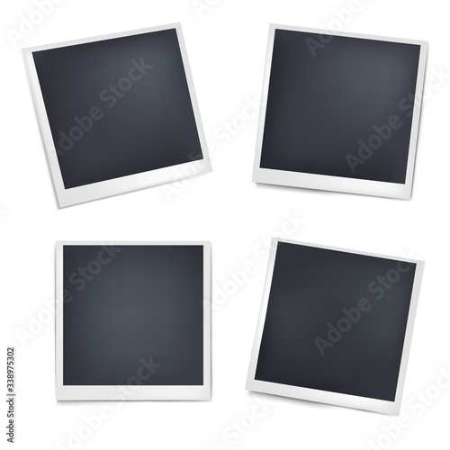 Set of square vector photo frames. Vector illustration
