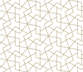 Fototapete Goldene abstrakte geometrische Muster Helles Goldlinien Wandmuster modern  © nadiinko