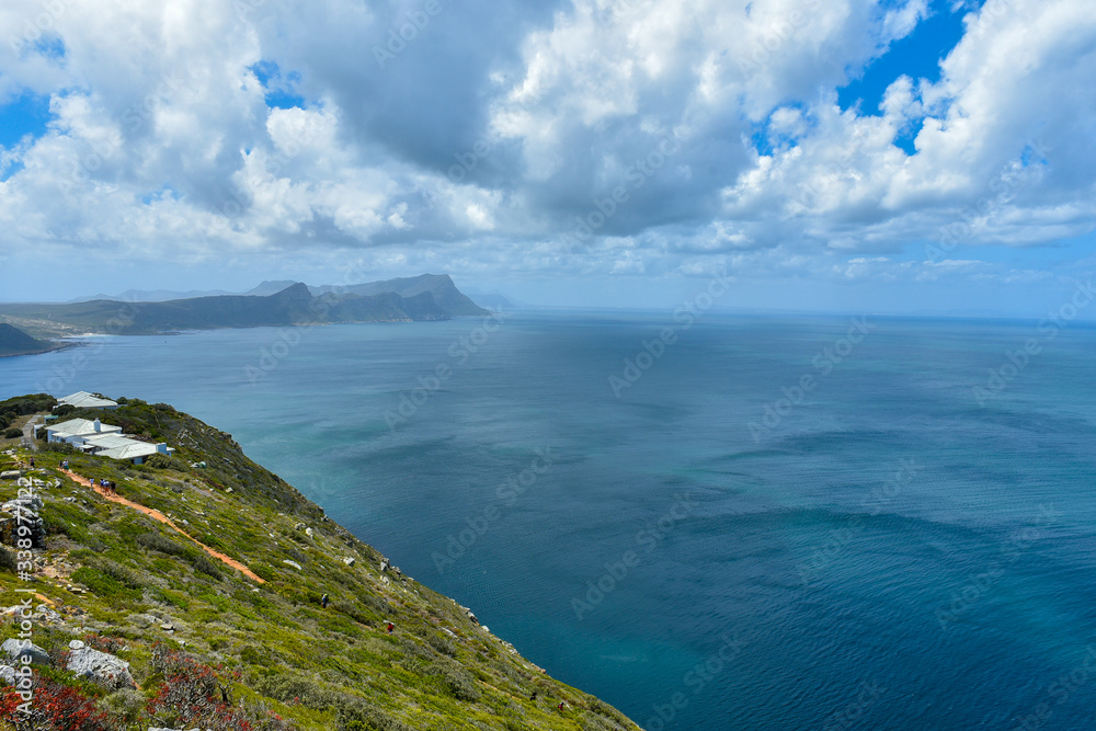 A magnificent view of the False Bay from Cape Point, Cape Town, South Africa