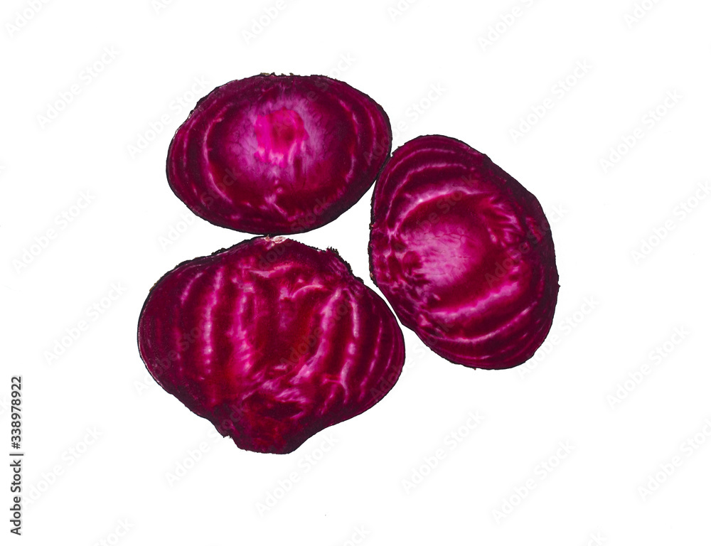Stack of three red colored cabbage isolated on a white color background Stack of three red colored cabbage isolated on a white color background