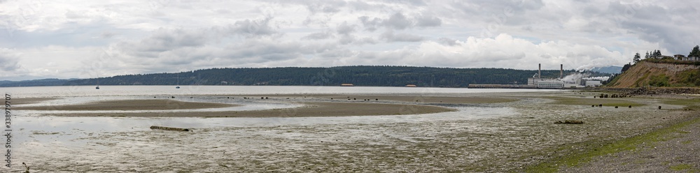 Panoramic View of Tideflats in Port Townsend Washington USA