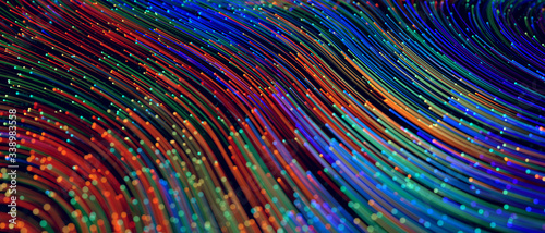 Abstract colorful technology lines big data flow