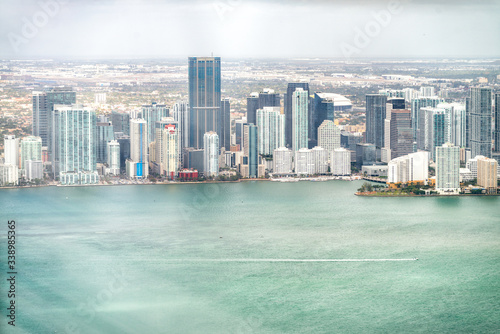 Helicopter view of Miami buildings, Florida - USA