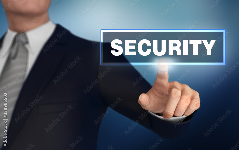 security pushing concept 3d illustration security pushing concept 3d illustration