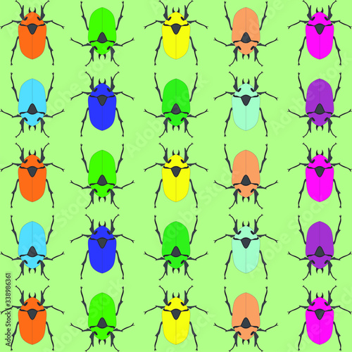 Beetles Vector Seamless Fashion Pattern © Michel M.