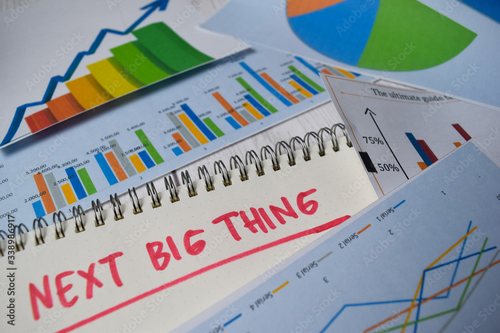 Next Big Thing write on a book isolated on Office Desk. Stock market concept Next Big Thing write on a book isolated on Office Desk. Stock market concept