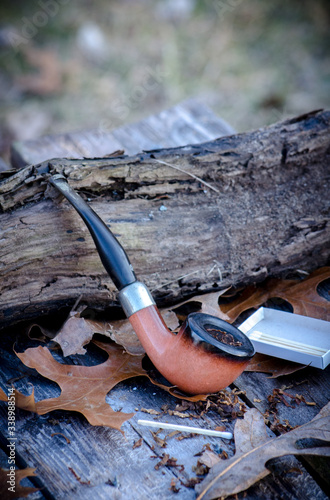 Canvas-taulu African block Meerschaum pipe on outdoor background