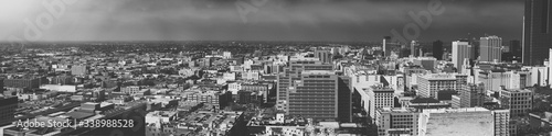 LOSA ANGELES - JULY 28  2017  Panoramic city view from downtown rooftop