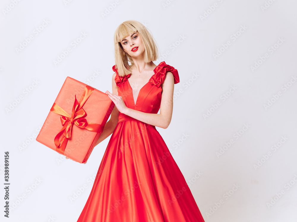 Beautiful woman red dress charm christmas holiday gift Beautiful woman red dress charm christmas holiday gift