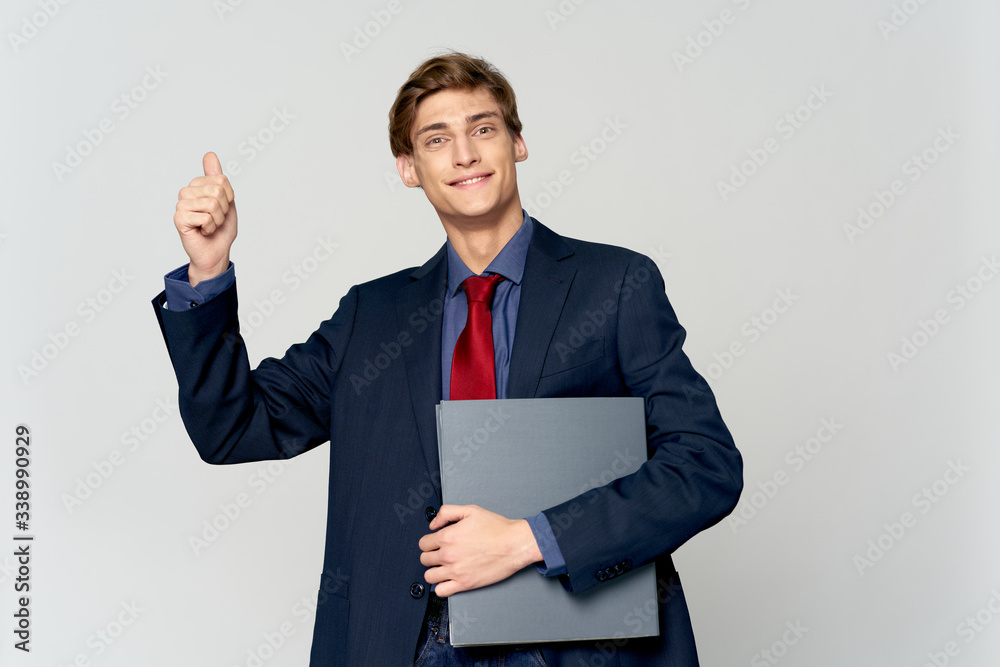 businessman showing blank signboard businessman showing blank signboard