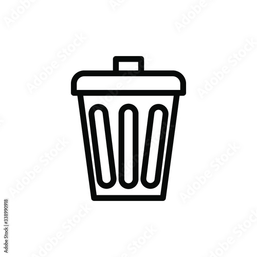 Trash Icon , Template Logo Business Company Simple Clean , Emblem Isolated Emblem Illustration Modern Delete Clear , Outlien Solid Background White 