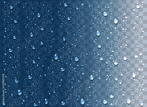 Foto Realistic water droplets on the transparent background. Vector
