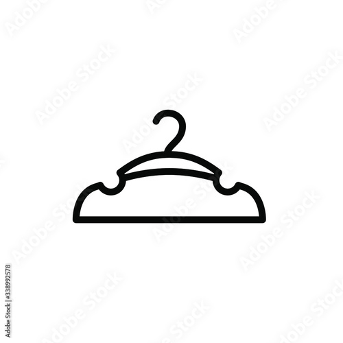 Hanger Icon Vector , Business Fashion Company Template Design Emblem Isolated Cloth Objenct Illustration , Outline Solid Background White

