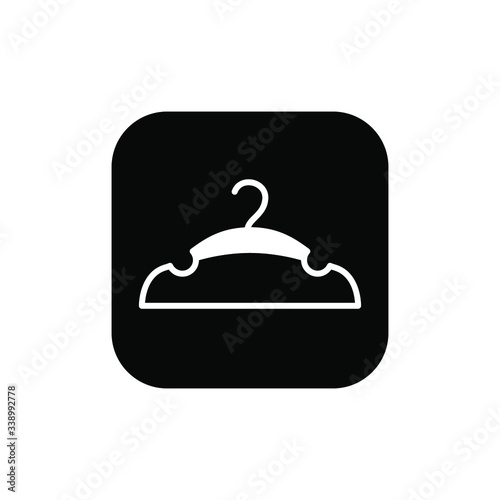 Hanger Icon Vector , Business Fashion Company Template Design Emblem Isolated Cloth Objenct Illustration , Outline Solid Background White
