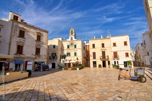 Fototapeta Naklejka Na Ścianę i Meble -  Typical Apulian Buildings At Piazza Vittorio Emanuele Polignano a Mare - Metropolitan City of Bari