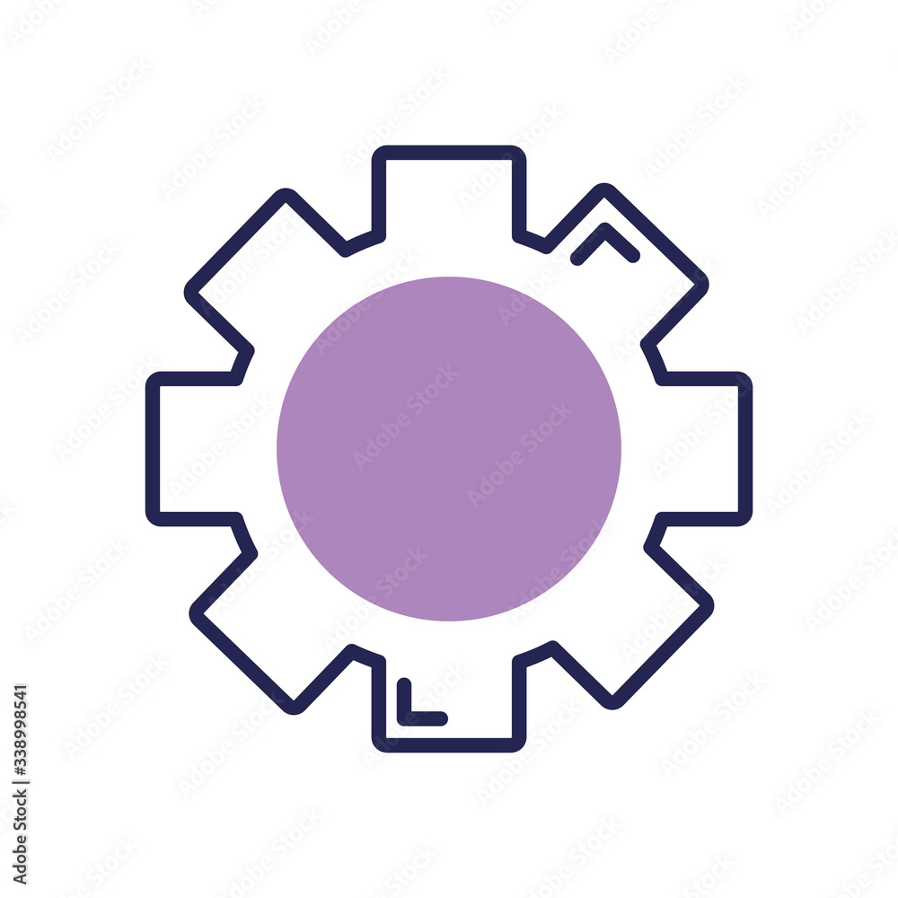 gear wheel icon, line color style