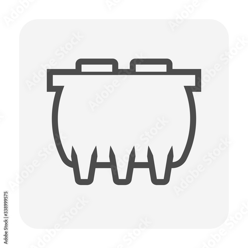 Septic tank vector icon. That sanitation equipment part of drainage system for installation or construction in underground for sewage or wastewater treatment by bacteria for home toilet and bathroom.