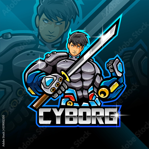 Cyborg esport mascot logo design