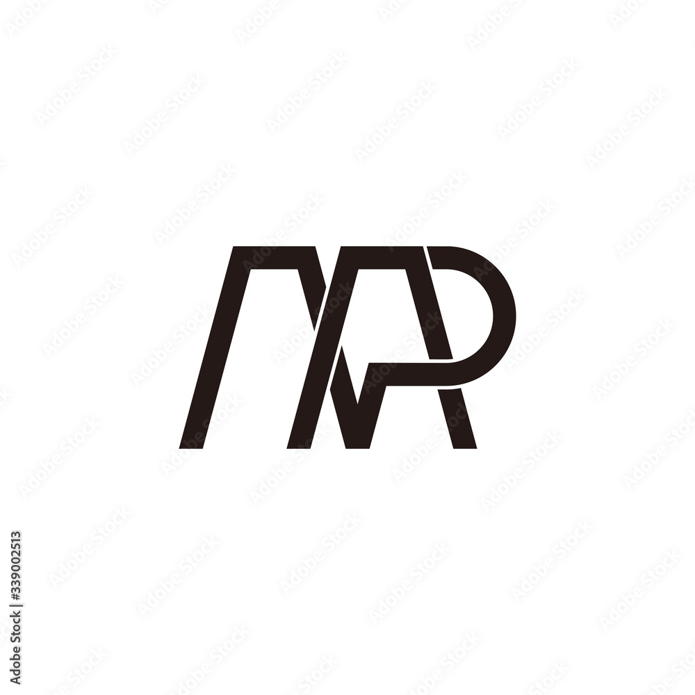 letter mp simple linked overlapping line flat logo vector letter mp simple linked overlapping line flat logo vector