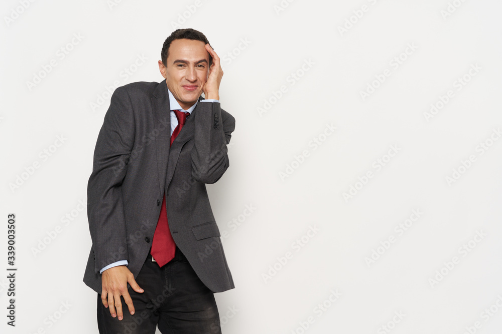Business man in suit lifestyle studio self confidence Business man in suit lifestyle studio self confidence