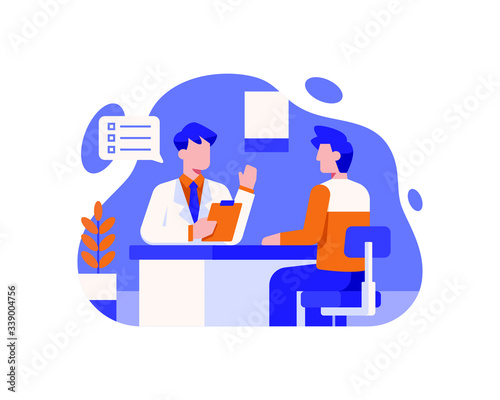 A Patient Is Consulting With A Doctor At The Hospital