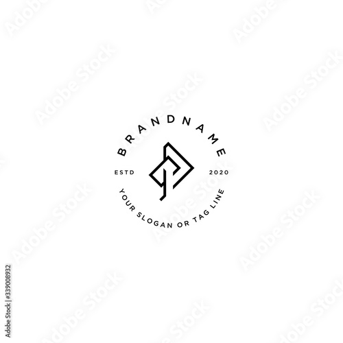 letter GP vintage logo design vector