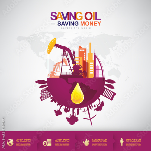 Oil Vector Concept Saving Oil Saving Money