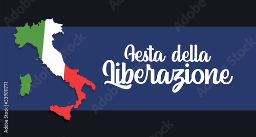 Italian national day, liberation fest. Italy independence commemoration. Vector design elements.