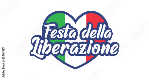 Italian national day  liberation fest. Italy independence commemoration. Vector design elements.