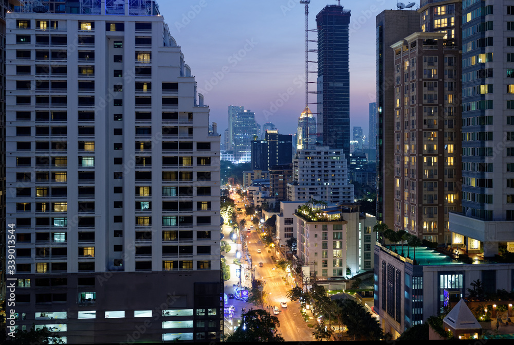 Bangkok skyscraper by night