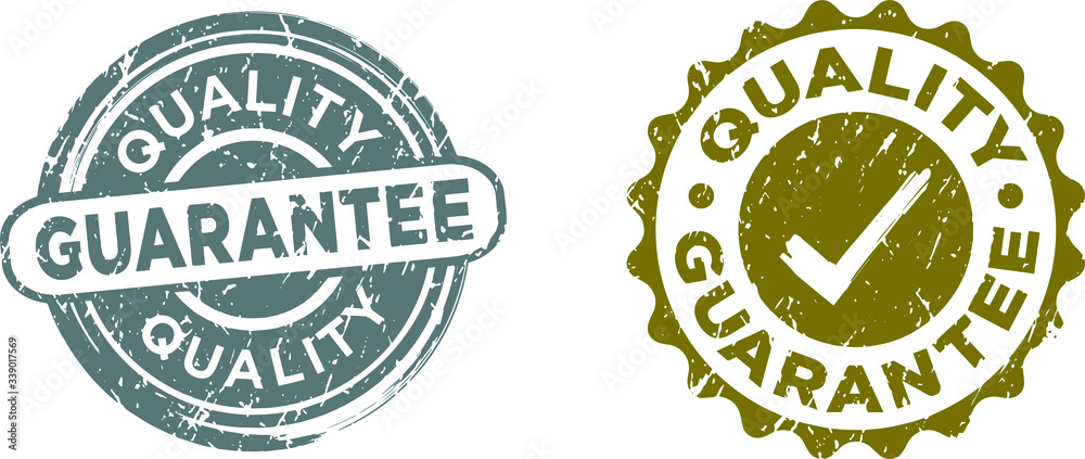 Obraz premium Quality Guarantee stamps,2 kinds. Vector illustration. Grunge texture.