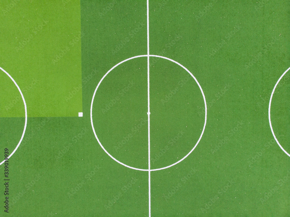 Obraz premium Soccer field.Football, sports background.Top view, with space for design.